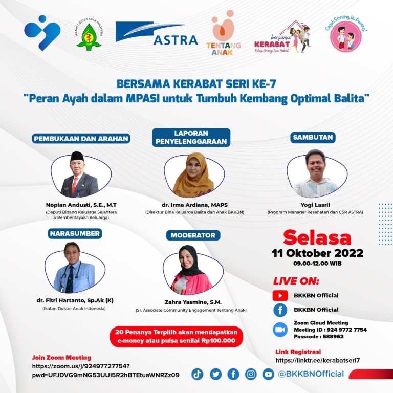 Bersama Kerabat Seri 7 “Peran Ayah dalam MPASI untuk Tumbuh Kembang Optimal Balita”