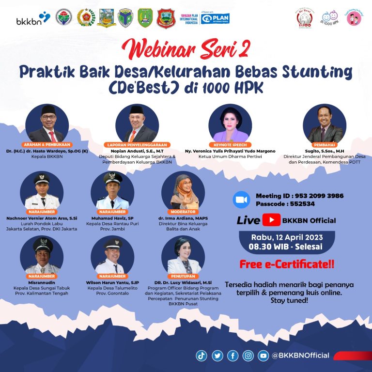 Webinar Praktik Baik Desa/Kelurahan Bebas Stunting (De’Best) Seri 2