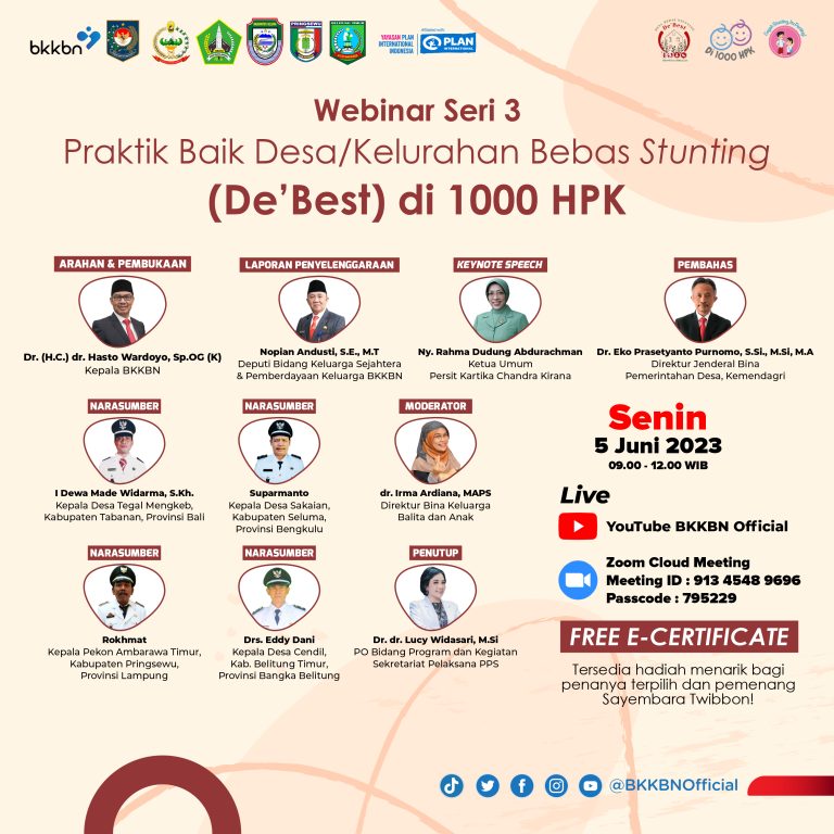 Webinar Praktik Baik Desa/Kelurahan Bebas Stunting (De’Best) Seri 3