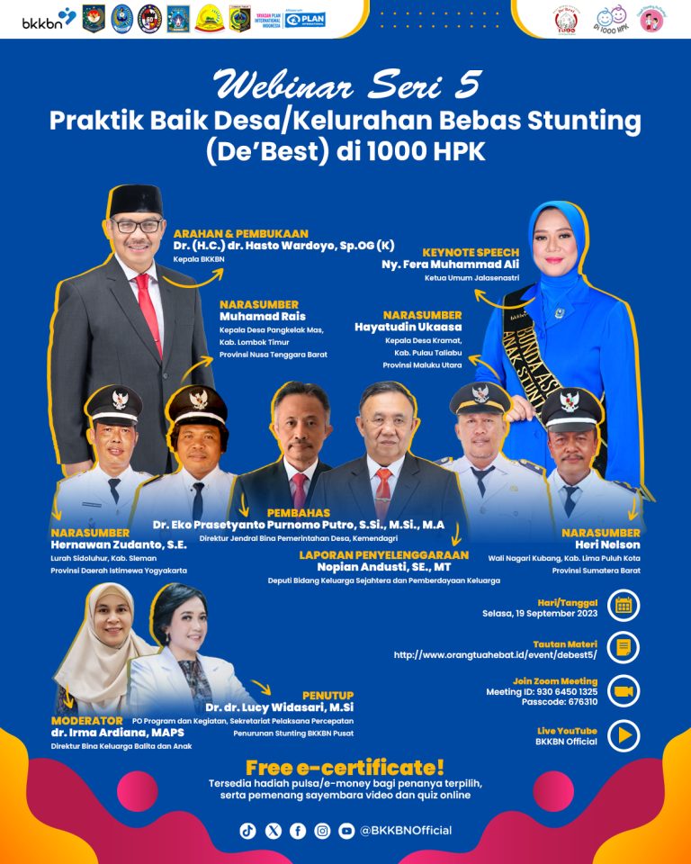 Webinar Praktik Baik Desa/Kelurahan Bebas Stunting (De’Best) Seri 5