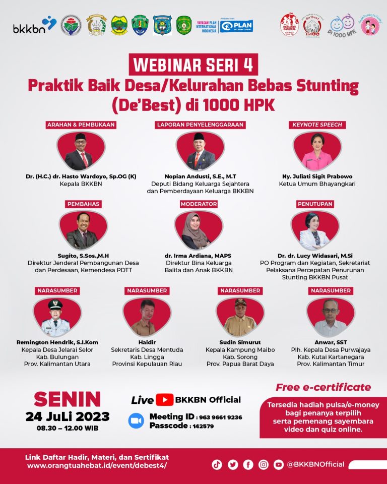 Webinar Praktik Baik Desa/Kelurahan Bebas Stunting (De’Best) Seri 4