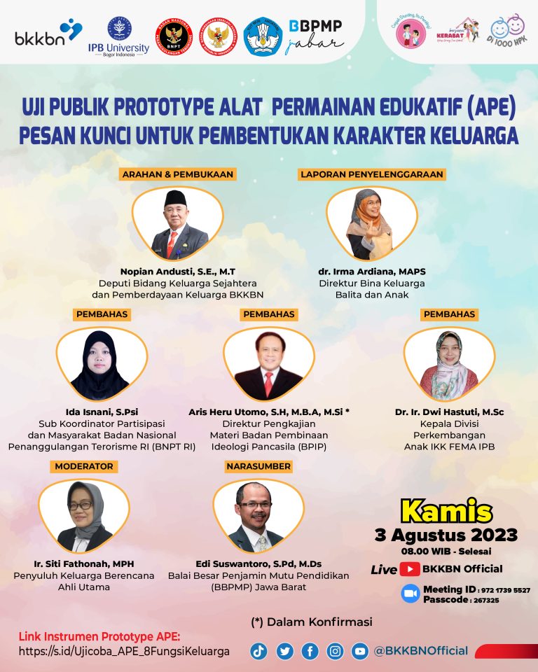 Uji Publik Prototype Alat Permainan Edukatif (APE) Pesan Kunci 8 Fungsi Keluarga