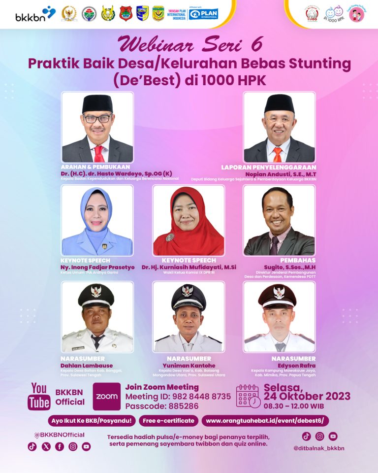Webinar Praktik Baik Desa/Kelurahan Bebas Stunting (De’Best) Seri 6