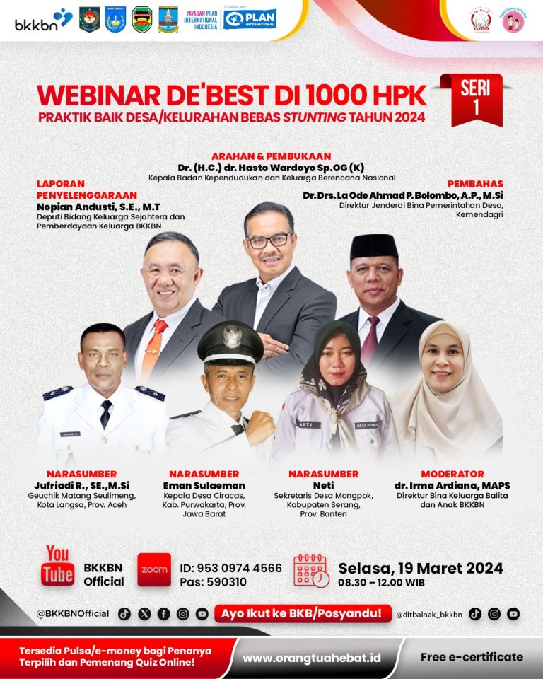 Webinar Praktik Baik Desa/Kelurahan Bebas Stunting (De’Best) Seri 1