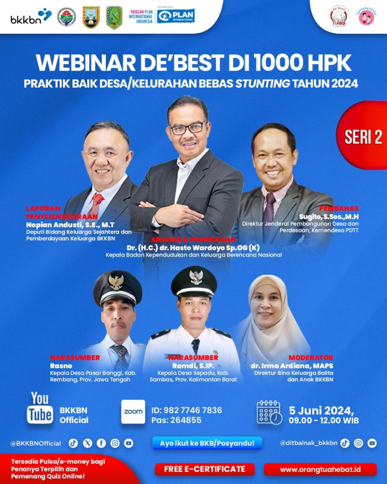 Webinar Praktik Baik Desa/Kelurahan Bebas Stunting (De’Best) Seri 2
