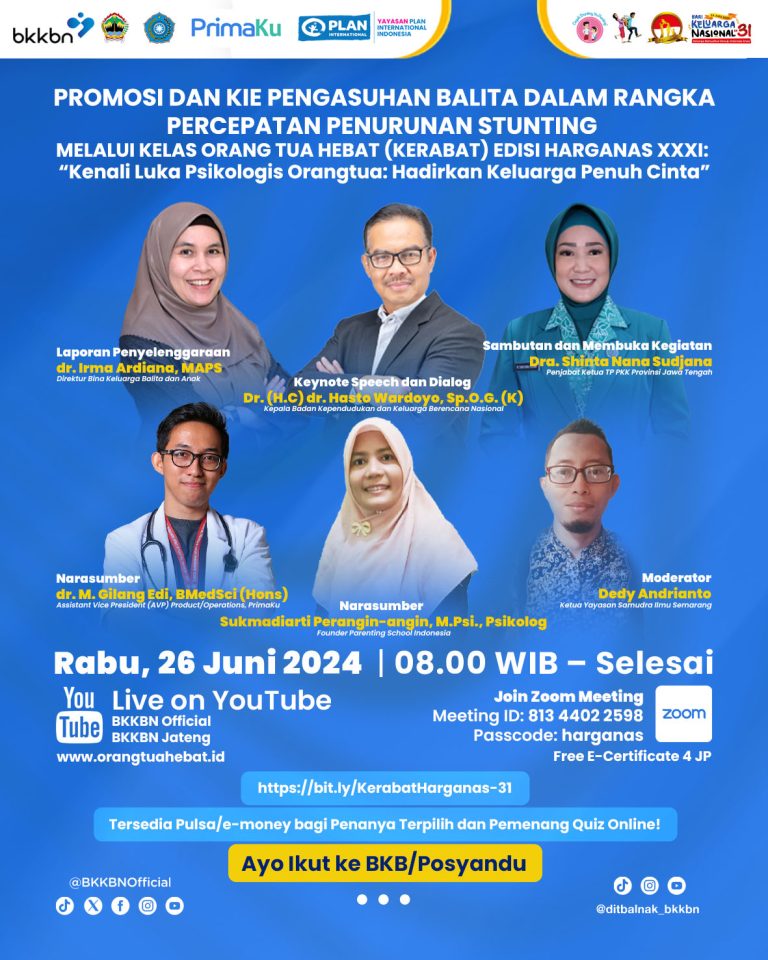 Kelas Orangtua Hebat Edisi Hari Keluarga Nasional ke-31 Tahun 2024 “Kenali Luka Psikologi Orangtua: Hadirkan Keluarga Penuh Cinta”