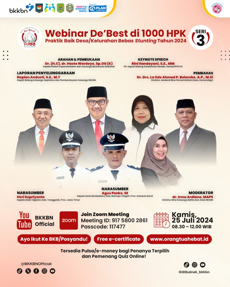 Webinar Praktik Baik Desa/Kelurahan Bebas Stunting (De’Best) Seri 3