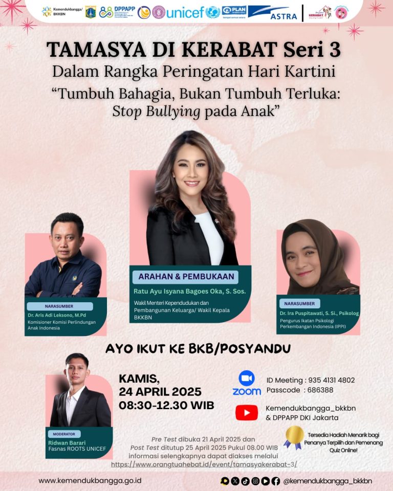 TAMASYA di KERABAT Seri 3 “Tumbuh Bahagia, Bukan Tumbuh Terluka: Stop Bullying pada Anak”