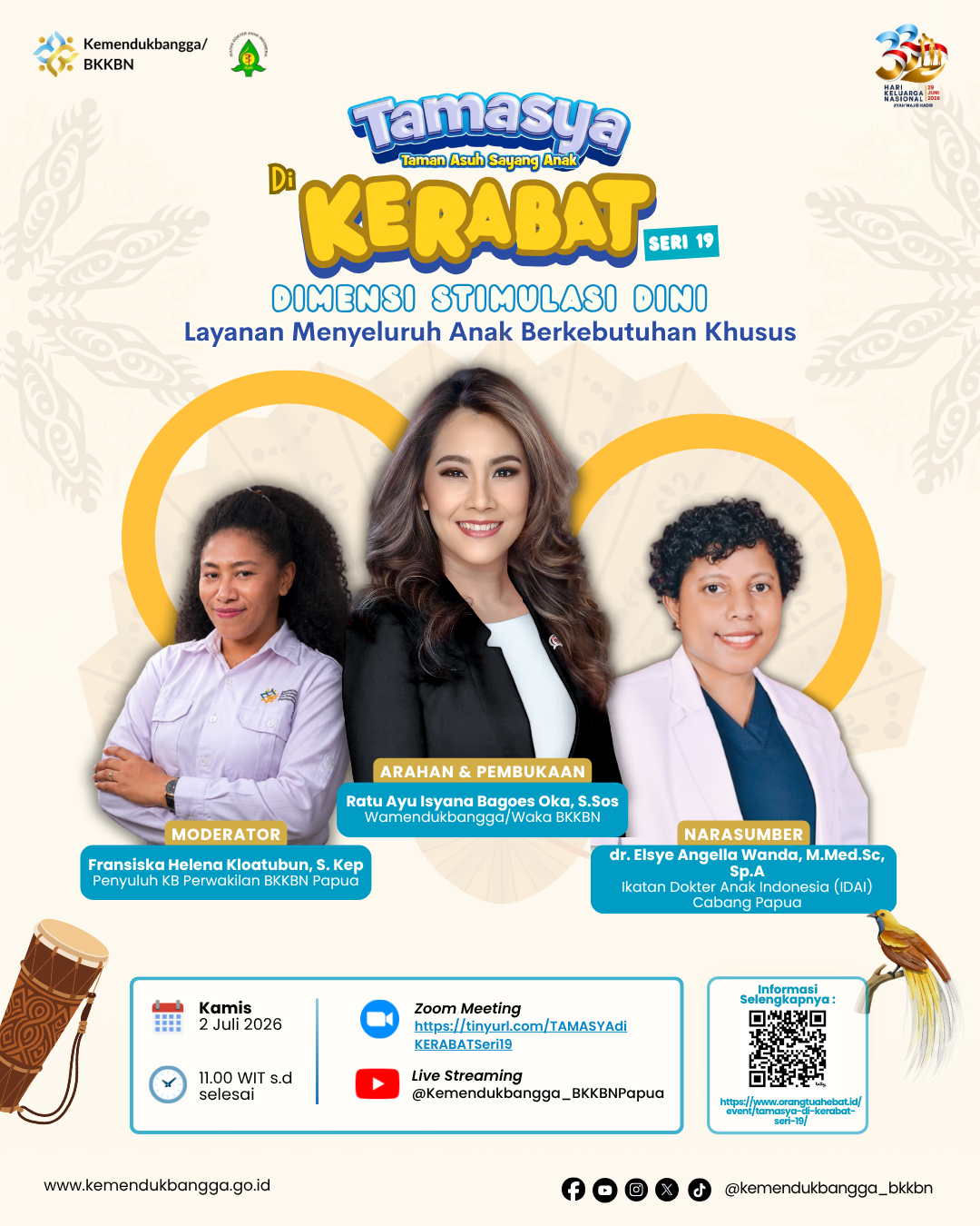 TAMASYA di KERABAT Seri 19  “Dimensi Stimulasi Dini: Layanan Menyeluruh Anak Berkebutuhan Khusus”