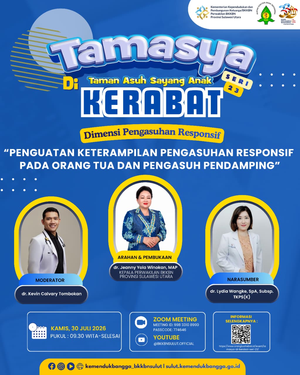 TAMASYA di KERABAT Seri 23  “Dimensi Pengasuhan Responsif: Penguatan Keterampilan Pengasuhan Positif Pada Orang Tua dan Pengasuh Pendamping”