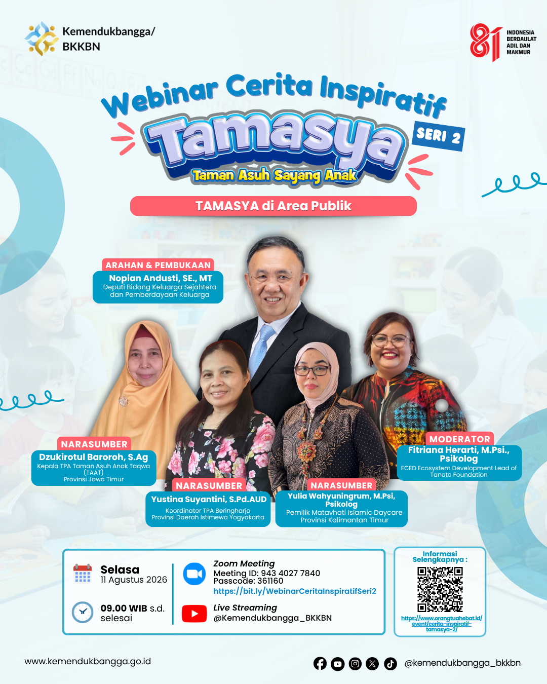 Webinar Cerita Inspiratif TAMASYA Seri 2 Tahun 2026 “TAMASYA di Area Publik”