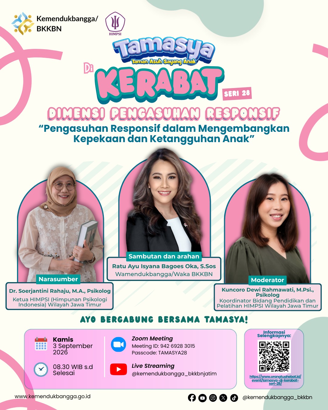 TAMASYA di KERABAT Seri 28 “Dimensi Pengasuhan Responsif: Pengasuhan Responsif dalam Mengembangkan Kepekaan dan Ketangguhan Anak”