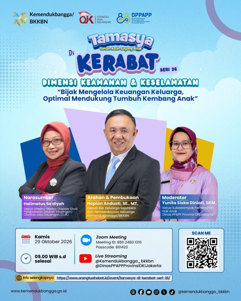 TAMASYA di KERABAT Seri 36 “Dimensi Keamanan dan Keselamatan: Bijak Mengelola Keuangan Keluarga, Optimal Mendukung Tumbuh Kembang Anak”
